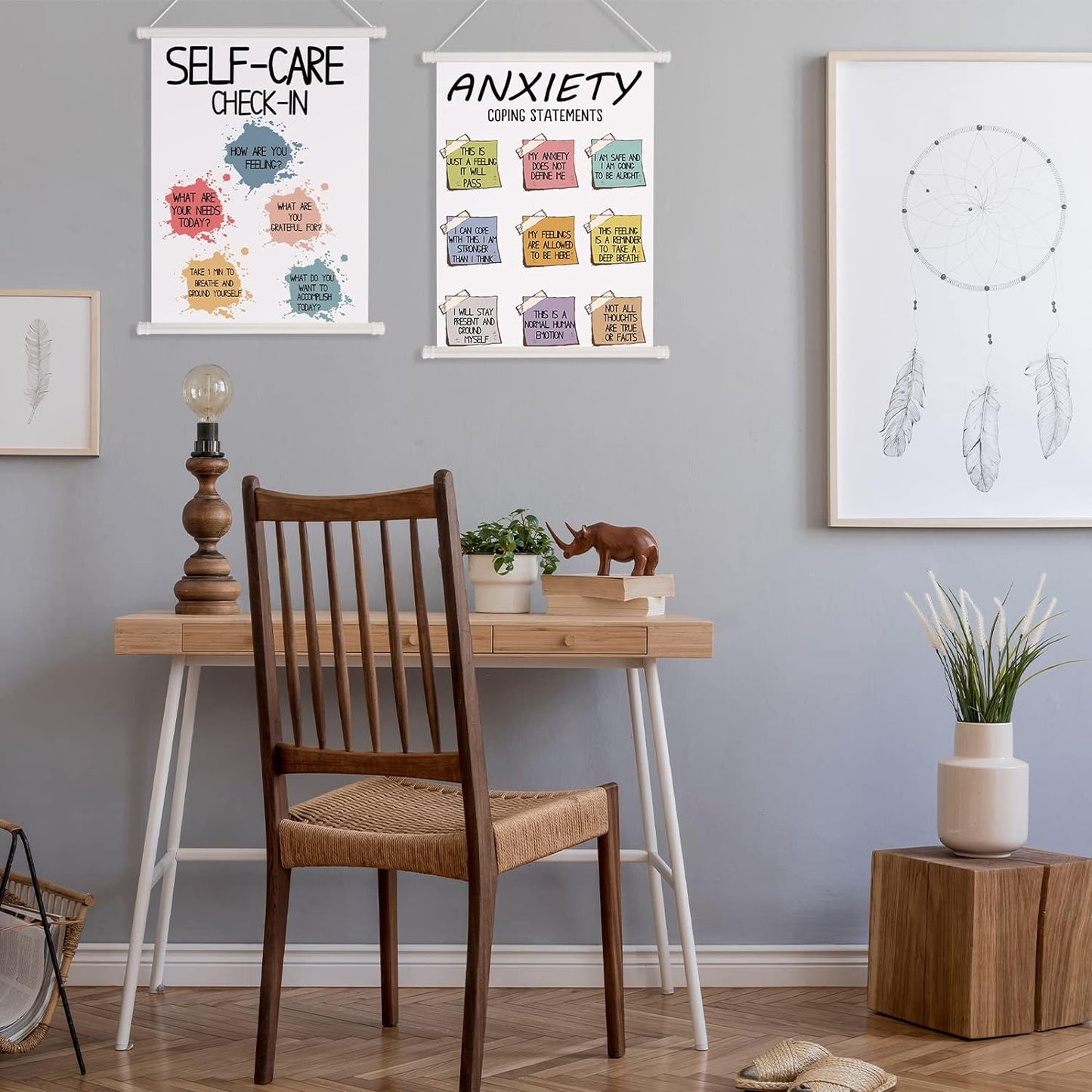 3 Pcs Mental Health Posters Calming Positive Feelings Emotions Poster for Behavior