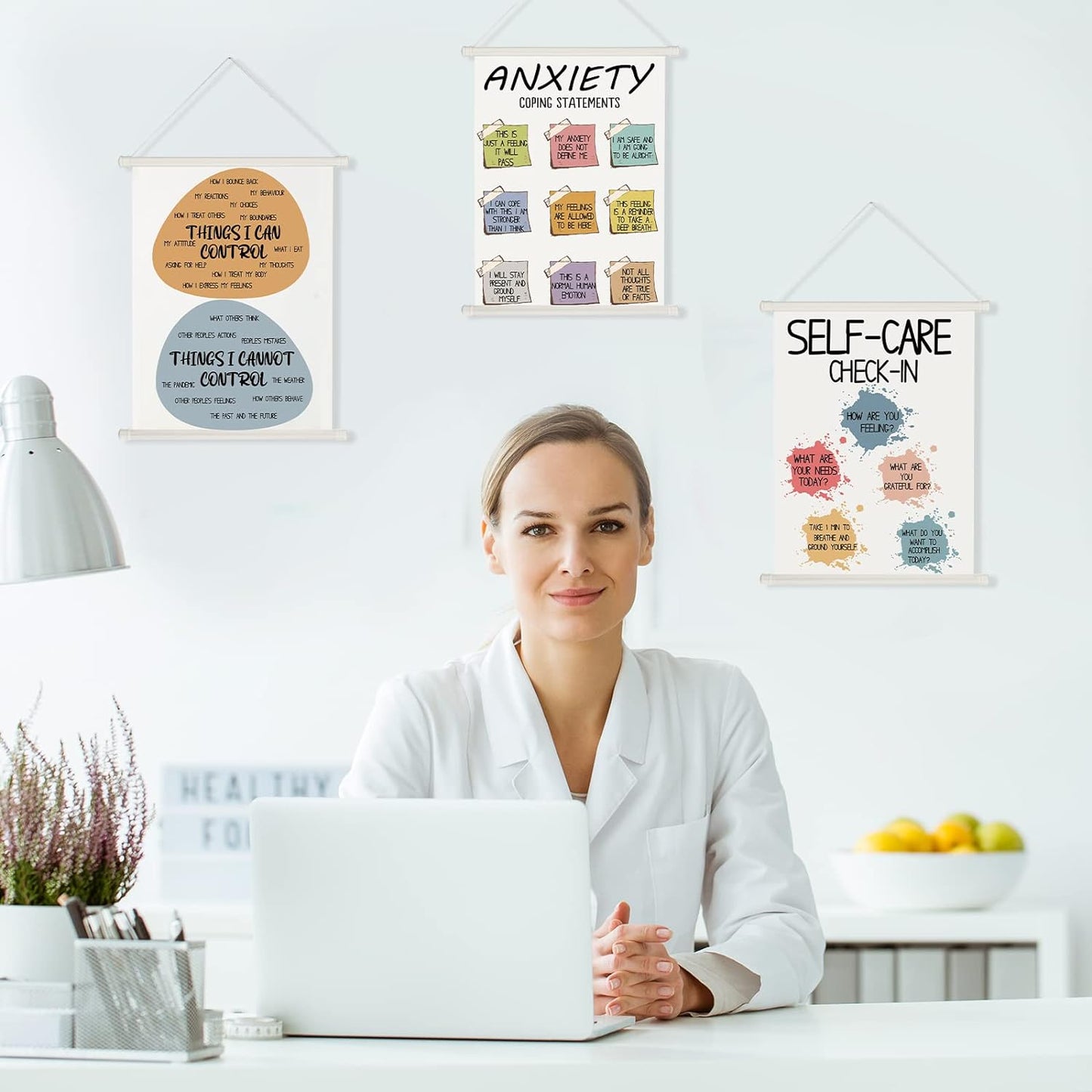 3 Pcs Mental Health Posters Calming Positive Feelings Emotions Poster for Behavior