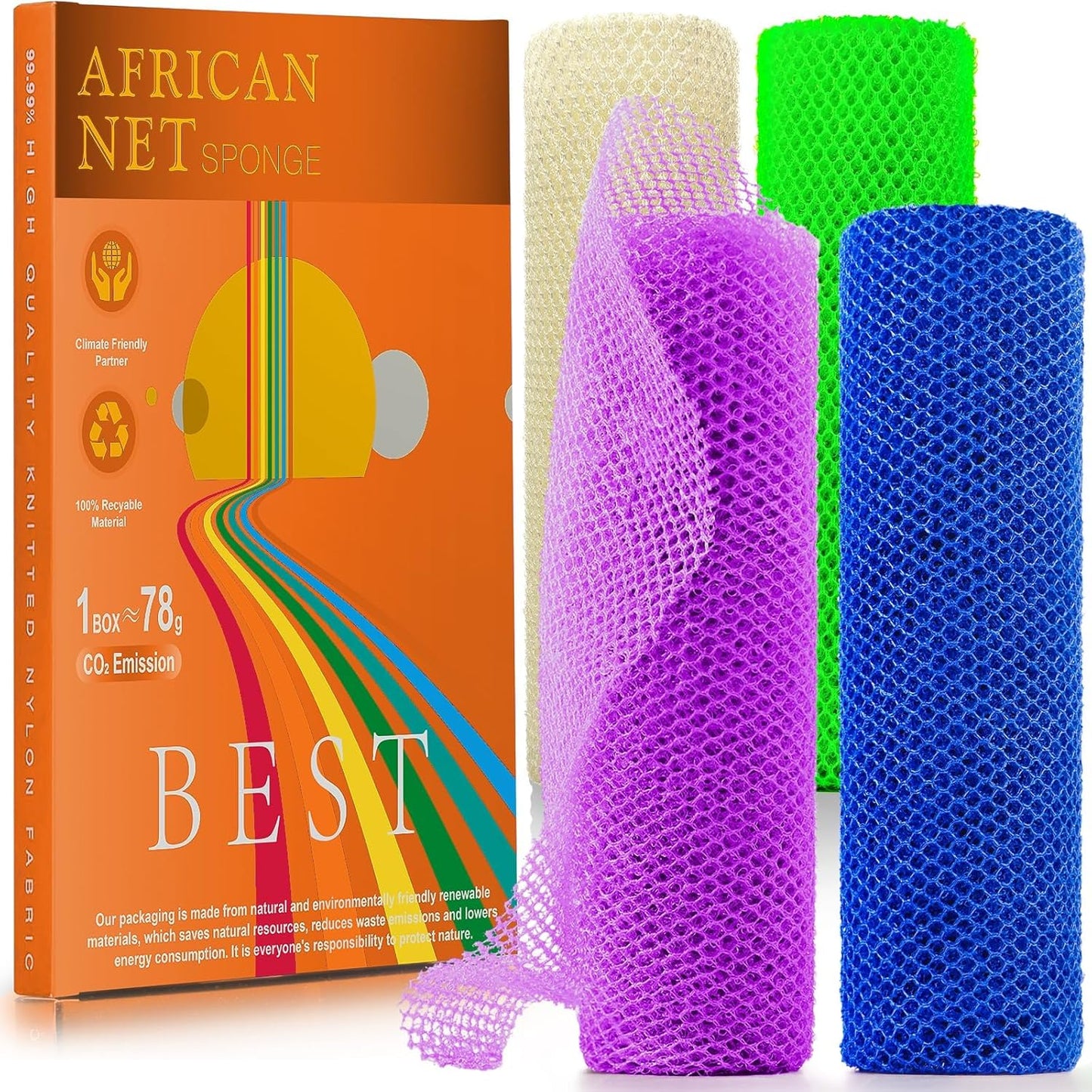 2 Pieces Exfoliating Washcloth Shower Towel African Net Sponge Japanese Wash Cloth Face Exfoliating Sponge Loofah Exfoliating Body Scrubber for Body Exfoliation (Black)
